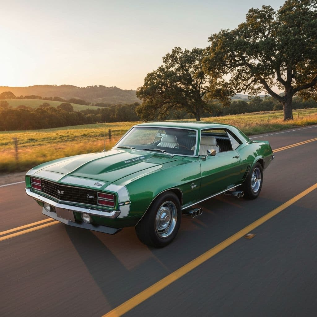 Calle cubana con carro clásico